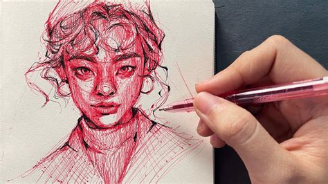 Portrait Drawing With Ballpens Shading Youtube