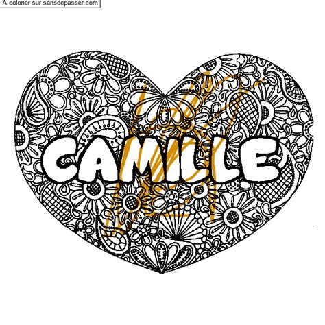 Dessin Colori Coloriage Pr Nom Camille D Cor Mandala Coeur Par Un