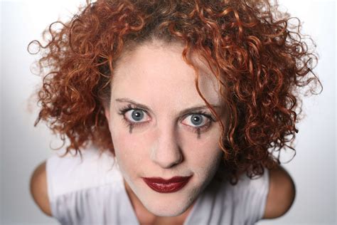 indoors curly makeup close up adult front view curly hair face head portrait hair