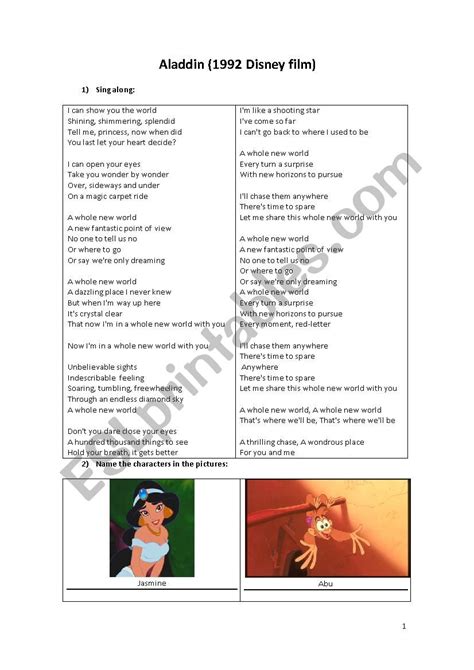 Aladdin Script For Children Short Story