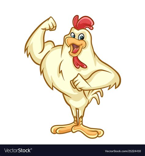 Chicken Strong Mascot Design Royalty Free Vector Image Mascot Design