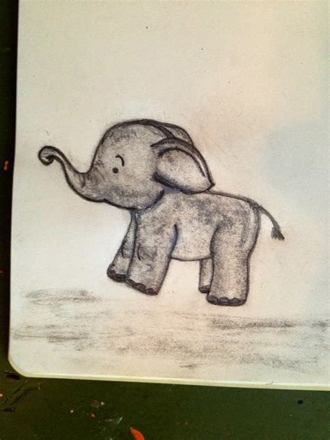 Thai elephant squat acting pencil stroke drawing cute design. LifeLookLens: Baby Elephant Drawings - Brainstorming A Nursery