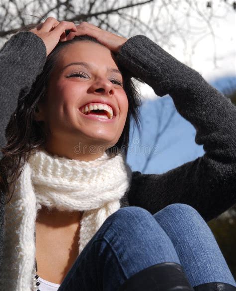 beautiful woman laughing stock image image of smiling 9887735