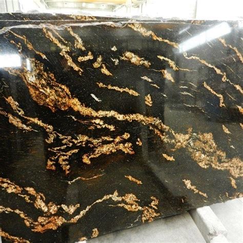 China Importednaturalpolishedblackgoldyellow Vein Granite Slab