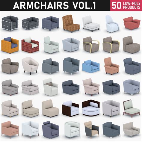 Armchairs Collection Vol 2 3d Model 49 3ds Dae Fbx Obj Max