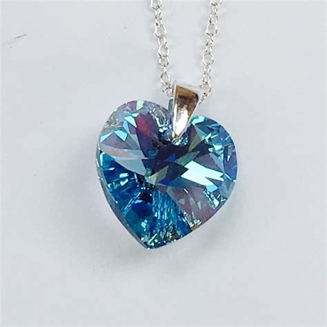 Aqua Ab Heart Made With Swarovski® Crystals Crystal Elegance