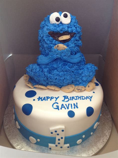 Cookie Monster First Birthday Cake Monster First Birthday First