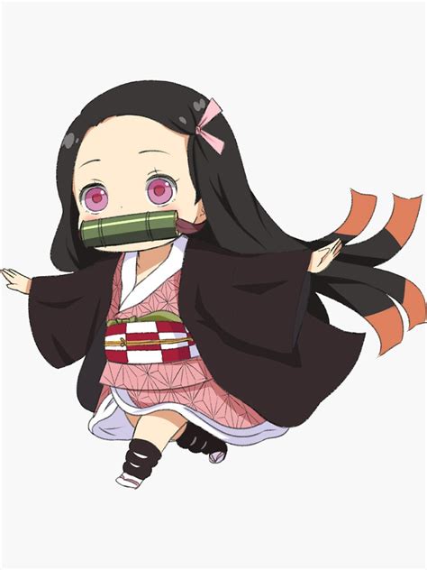 Chibi Running Nezuko Kimetsu No Yaiba Sticker By O Io たこ Cute Anime