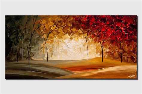 Painting For Sale Modern Abstract Landscape Blooming Trees Textured