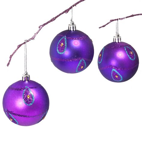 Perfect Holiday Handpainted 3 Piece Shatterproof Christmas Ornament Set