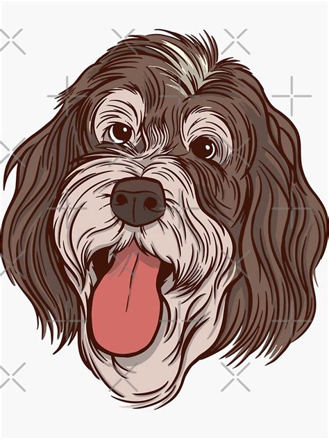 Bernedoodle Dog Illustration Sticker For Sale By Ibruster Redbubble
