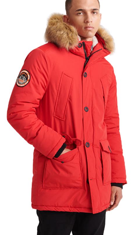 Superdry Faux Fur Parka Jacket Warm Long Hooded Padded Everest Winter ...