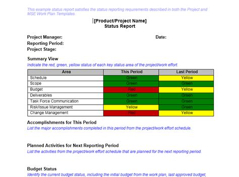 16 Free Project Status Report Templates Ms Word And Ms Excel