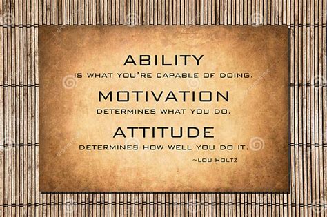attitude quote by lou holtz over bamboo background stock illustration illustration of success