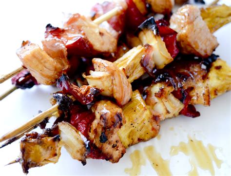 Try using an onion to keep the kabob steady! Bacon, Pineapple, Chicken Kabobs - Recipe Diaries