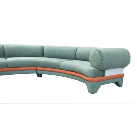1970s Contemporary Circular Curved Ultrasuede Sectional Sofa