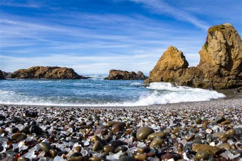 Playa De Cristal Fort Bragg California Foto De Archivo Imagen De