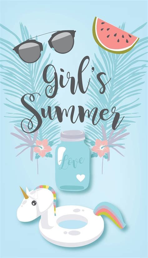 Summer Quotes Phone And Celular Wallpaper Girls Summer Illustration