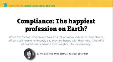 Compliance The Happiest Profession On Earth