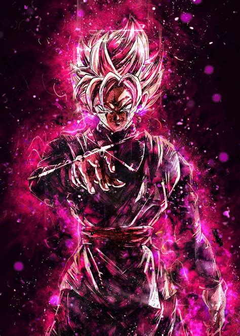 Black Rose Goku Poster Print By El Rik Displate In 2020 Dragon