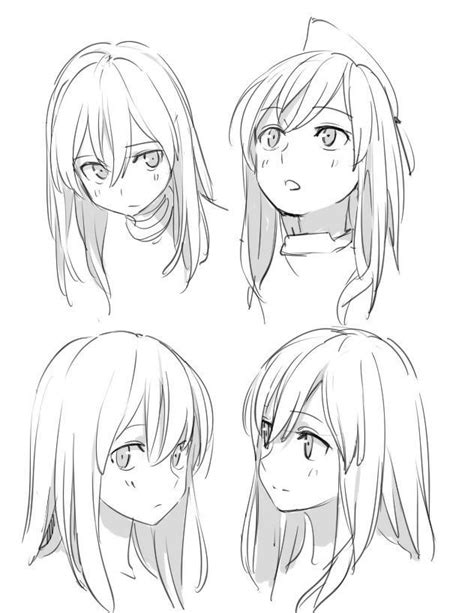 Head Poses How To Draw Hair Hair Reference Drawings