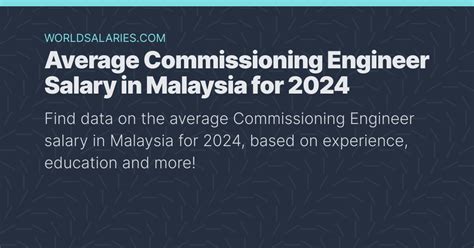 Average Commissioning Engineer Salary In Malaysia For 2024