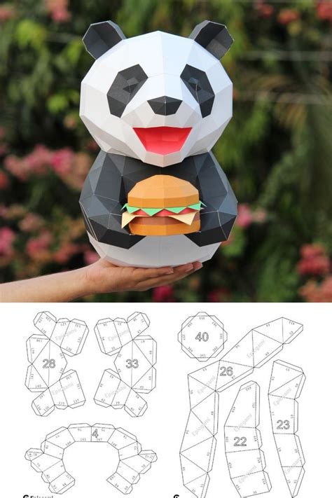 This Cute Panda Paper Craft Template Is Designed Specially For Panda
