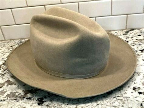 Vintage John B Stetson 4x Beaver Cowboy Hat Silver Color Size 7 14 Ebay