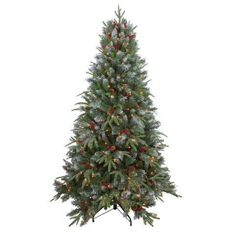 Northlight 6 Pre Lit Frosted Mixed Berry Pine Artificial Christmas