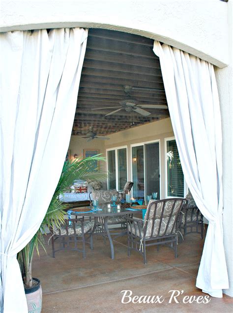 I'm sure you have seen this before, but i wanted to share with you, how i put up my diy drop cloth curtains. Beaux R'eves: No Sew Outdoor Curtains