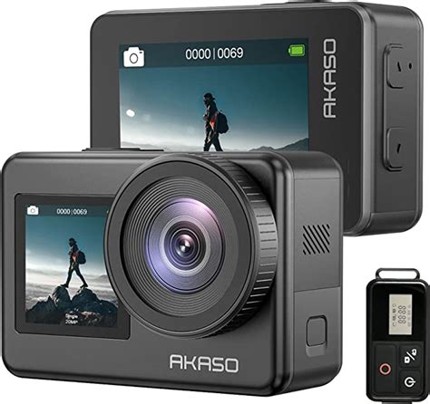 Akaso Caméra Sport 4k 30fps Ipx 8 Etanche Deux Écrans Tactile 20mp