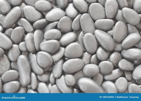 Close Up Natural Grey Pebbles Texture Of Decorative Stone Gravel For