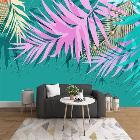 Custom 3d Photo Wallpaper Murals Modern Abstract Leaves Living Room
