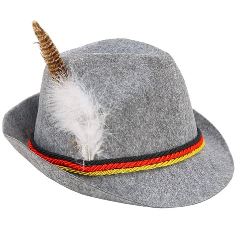 Unisex Authentic Bavarian Beer Maid Oktoberfest Mini Hat Feathers Mens