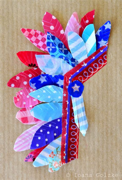 Weitere ideen zu geschenkverpackung basteln, auto basteln, verpackung. Geschenkverpackung mit Washi-Tape Indianer Federschmuck ...
