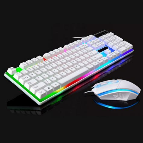 Fymall Led Wired Usb Lighting Mechanical Feel Computer Keyboard Mouse