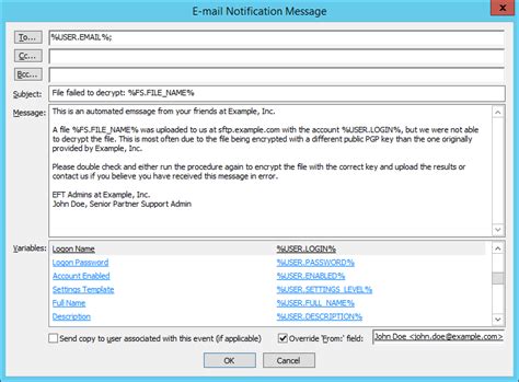 If you work on the net, or largely through electronic media, this can be a real problem. Managing EFT™ Email Notifications