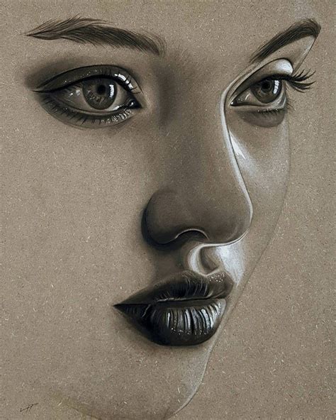 Minimalist Realistic And Stylized Charcoal Portraits Charcoal