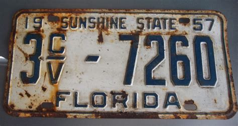 Vintage 1957 Florida License Plate Reserved for by VintageCoolETC