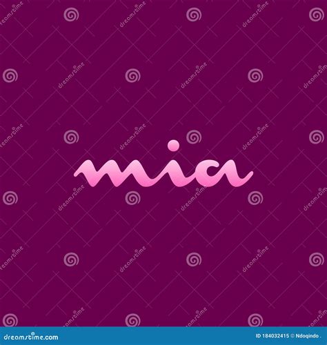 Mia Logo Feminine Logo Letter Logo Wordmark Logo Stock Vector