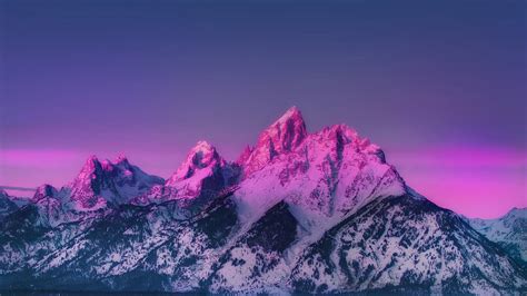 Pink Snowed Mountains Wallpapers 2048x1152 781049