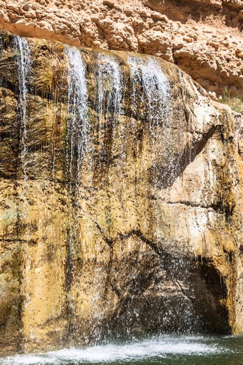 Waterfall In Mountain Oasis Chebika Tunisia Africa Stock Photo