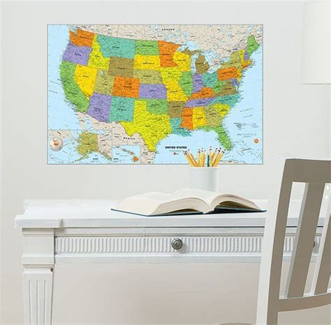 Usa Dry Erase Map Decal Map Wall Decal Map Decal Dry Erase Map