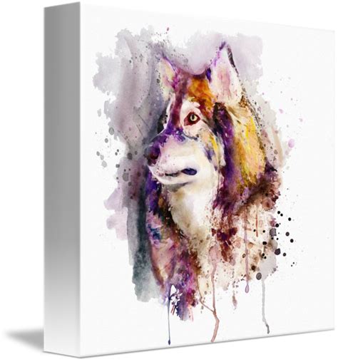 Watercolor Wolf Portrait By Marian Voicu Watercolor Wolf Wolf Wall