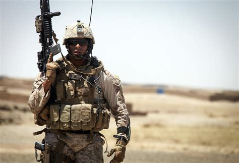 Us Marine Staff Sergeant Marquez A Moreno In Helmand Province
