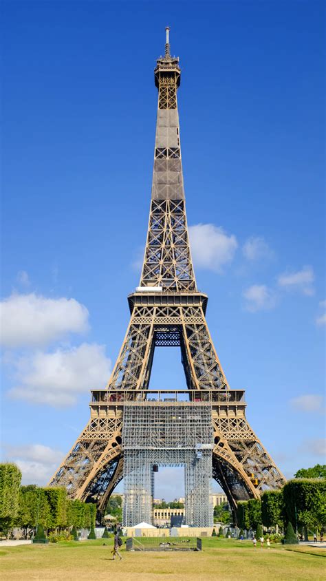 Outstanding Scaffolding Seen On The Forecourt Of The Eiffel Tower As