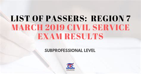 List Of Passers REGION March Civil Service Exam SubProfessional Level CSE Reviewer