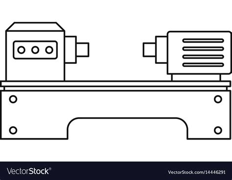 Lathe Machine Icon Outline Style Royalty Free Vector Image