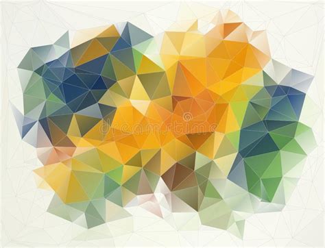 Flat Retro Color Geometric Triangle Background With Grunge Texture