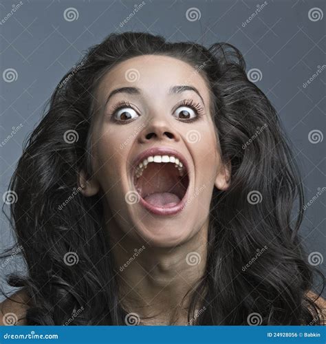 Beautiful Insane Woman Screaming Stock Photo Image Of Looking Fashion